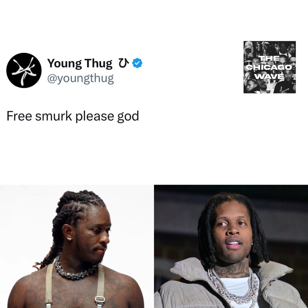 TheChicagoWave's tweet photo. Young Thug shows support for Lil Durk 🗣️🙌🏾 https://t.co/3JmZqjrMTP