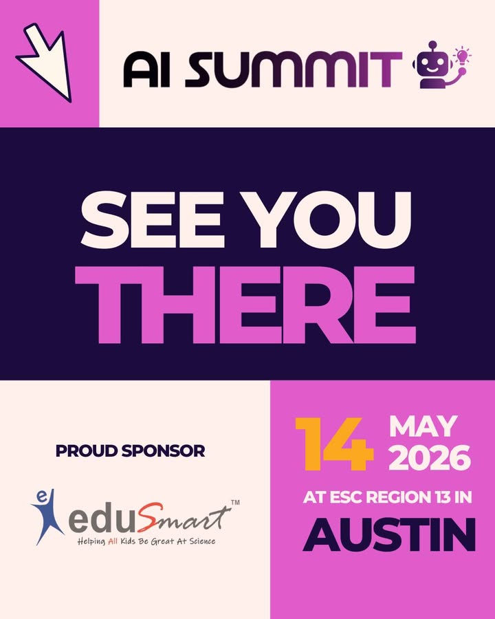 EduSmartScience's tweet photo. We're at the AI Summit @region13 in Austin today! 🎉
Come find the team at our booth — let's talk AI, K–12, and the future of science classrooms.
#AISummit #EdTech #K12 https://t.co/pZlhXMQHqF