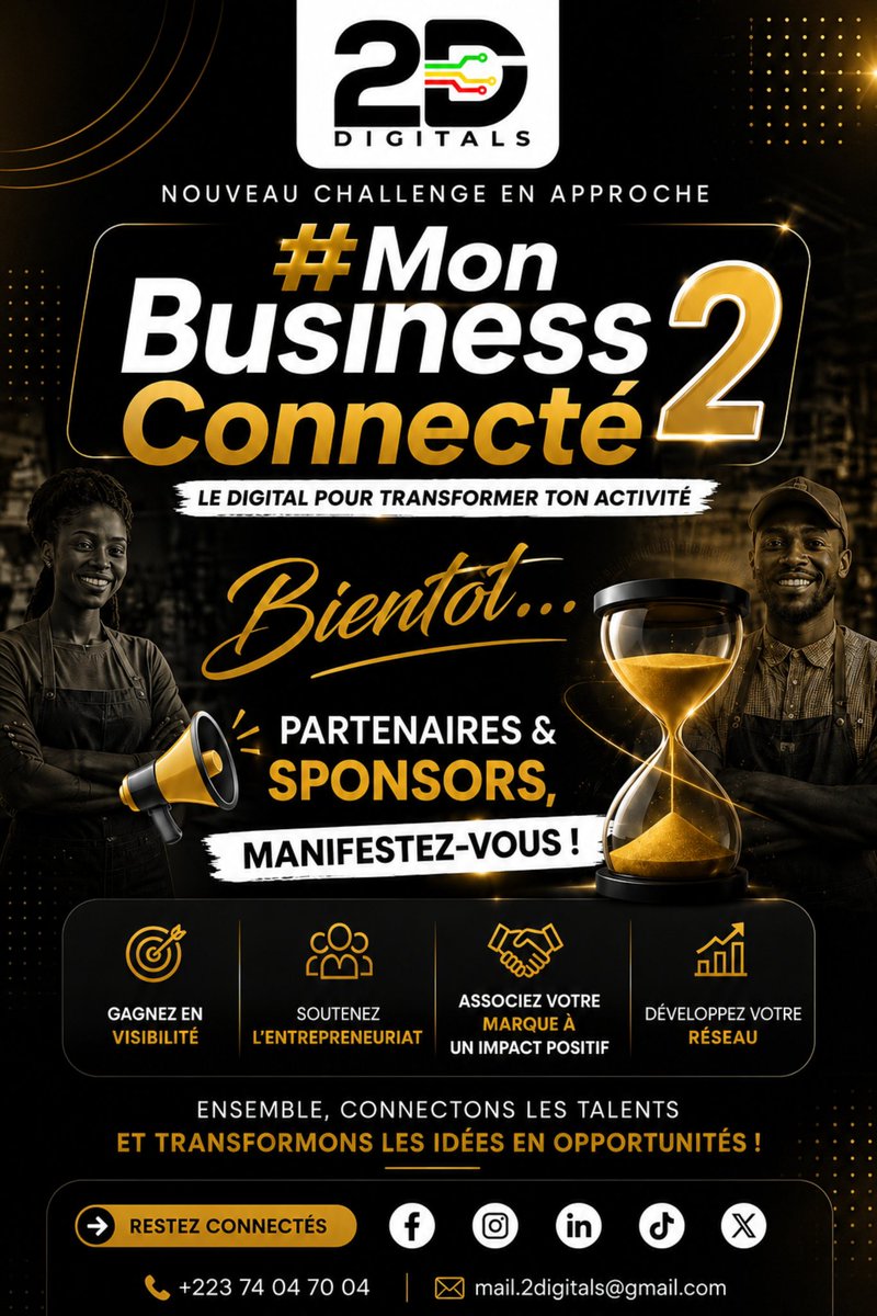 2dDigitals's tweet photo. Le challenge qui connecte les idées aux opportunités est de retour !

2D Digitals lance la 2ᵉ édition de #MonBusinessConnecté2 

Une aventure dédiée aux entrepreneurs et créateurs qui veulent booster leur activité grâce au digital.

#2DDigitals #TransformationDigitale https://t.co/1ocaK795Hy