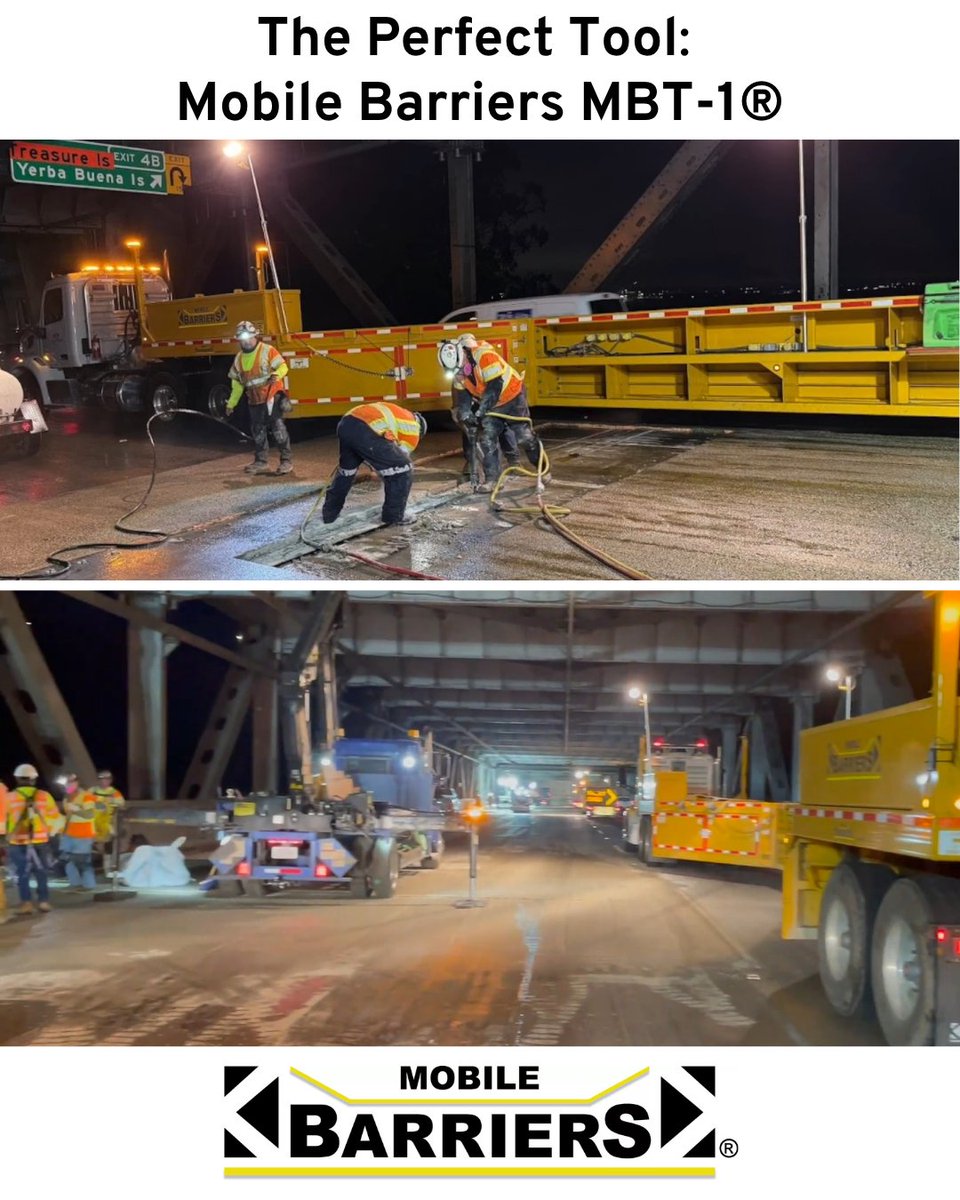 Mobilebarriers's tweet photo. Engineers call it "perfect" — and for good reason.

The MBT-1® protects crews front, back &amp; sides. 42–102 ft of Positive Protection. Rapid deploy. Proven 10–20% time savings.
One truck. Total protection.

👉 https://t.co/MyBYYPpeYq

#MobileBarriers #MBT1 #PositiveProtection https://t.co/GDmZWYfLIU