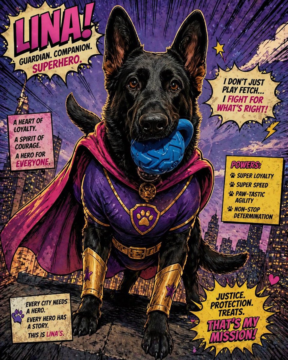 _bpsk9's tweet photo. ⚡🐾 HERO SQUAD ASSEMBLE 🐾⚡

From comic panels to real life, this is what K9 security looks like: alert, loyal, highly trained, and always ready to protect what matters most. 🛡️🐕

Not all heroes wear capes…
some have paws. 🐾💥

#bpsk9 #yyc #yycsecurity #comic #k9 https://t.co/90XrckWuW3