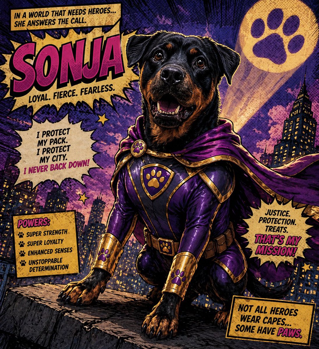 _bpsk9's tweet photo. ⚡🐾 HERO SQUAD ASSEMBLE 🐾⚡

From comic panels to real life, this is what K9 security looks like: alert, loyal, highly trained, and always ready to protect what matters most. 🛡️🐕

Not all heroes wear capes…
some have paws. 🐾💥

#bpsk9 #yyc #yycsecurity #comic #k9 https://t.co/90XrckWuW3