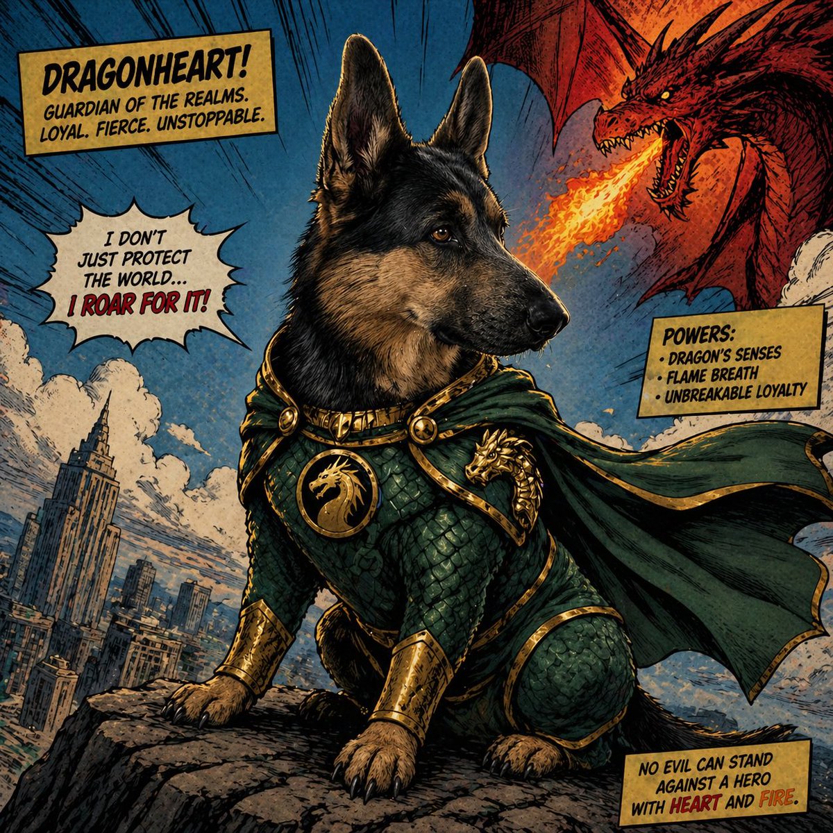 _bpsk9's tweet photo. ⚡🐾 HERO SQUAD ASSEMBLE 🐾⚡

From comic panels to real life, this is what K9 security looks like: alert, loyal, highly trained, and always ready to protect what matters most. 🛡️🐕

Not all heroes wear capes…
some have paws. 🐾💥

#bpsk9 #yyc #yycsecurity #comic #k9 https://t.co/90XrckWuW3