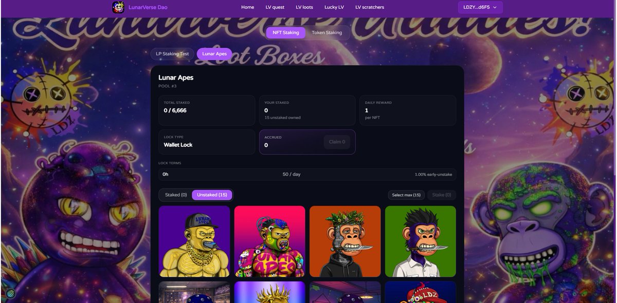 LunardollzNft's tweet photo. ⚡ GM lunarVersers GM @solana 

💎 The LV is stepping up in a big way with new whitelabel features including NFT staking, SPL staking, Arcade plugins for founders! Beta testing in works now!
👑 Lunar Apes smashed a major milestone last night with over 5000 apes minted too the blockchain
🧃Buybacks coming back online today, What do you have for the LV?