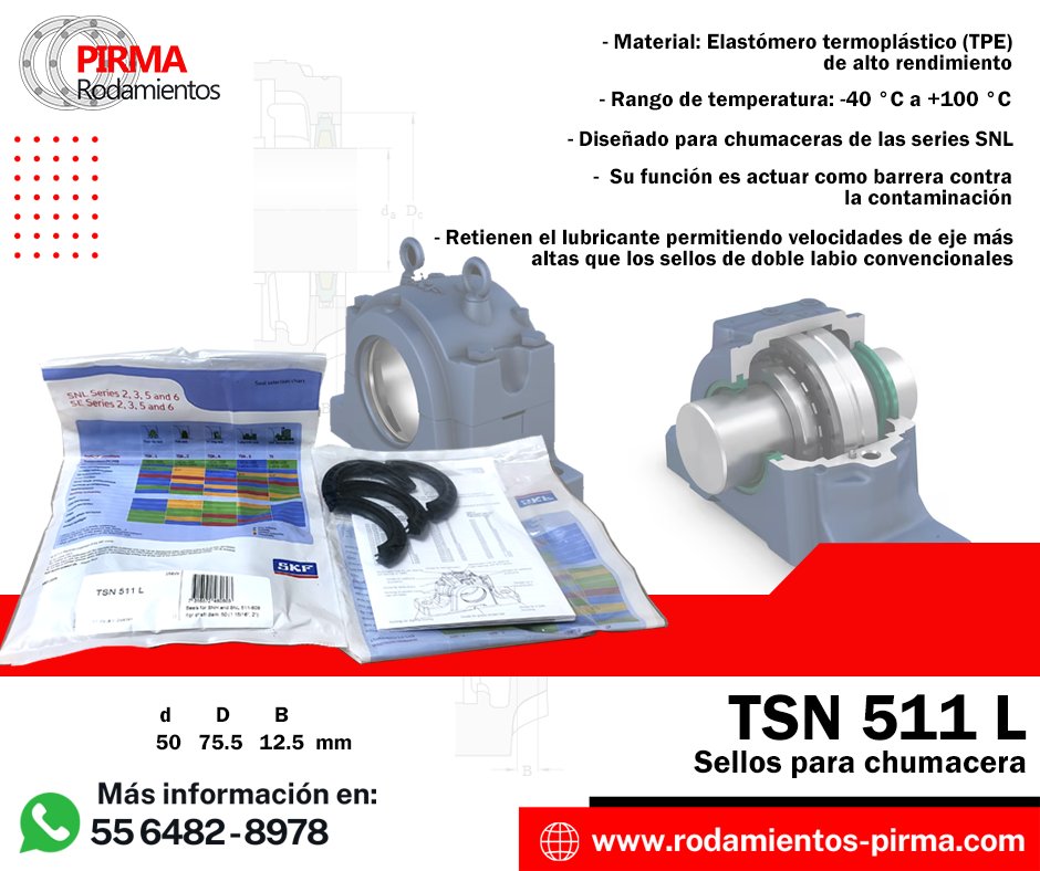 RodamientosP's tweet photo. 𝗦𝗲𝗹𝗹𝗼𝘀 𝗽𝗮𝗿𝗮 𝗰𝗵𝘂𝗺𝗮𝗰𝗲𝗿𝗮 𝗯𝗶𝗽𝗮𝗿𝘁𝗶𝗱𝗮 𝗧𝗦𝗡 𝟱𝟭𝟭 𝗟 y toda la línea de productos marca #SKF

#SellosParaChumaceras, #SellosSKF, #SellosParaChumaceraSKF, #ChumacerasBipartidas, #ChumaceraSKF, #TSN511, #SellosParaChumacerasBipartidas https://t.co/6gBuxJ44lY