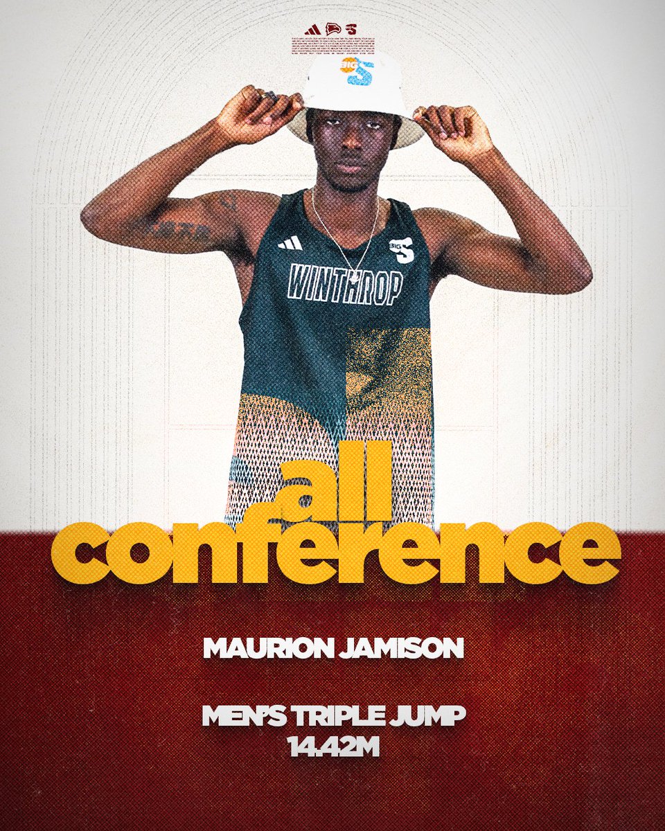 WinthropTrackXC's tweet photo. ALL CONFERENCE 🦅

Maurion took third in the triple jump with a mark of 14.42m!

#ROCKtheHILL | #BigSouthTF https://t.co/d4lE7Is1bC