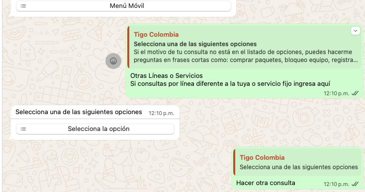 mcbesil's tweet photo. @Tigo_Colombia @sicsuper JAJJJAJA CUÁL OPCIÓN? si ninguna tiene que ver con mi necesidad, cuando seleccioné esta me mandan la factura? todo es por medio de un bot, no hay un humando ahí que piense y entienda realmente la solicitud. https://t.co/GZzS0OONwK