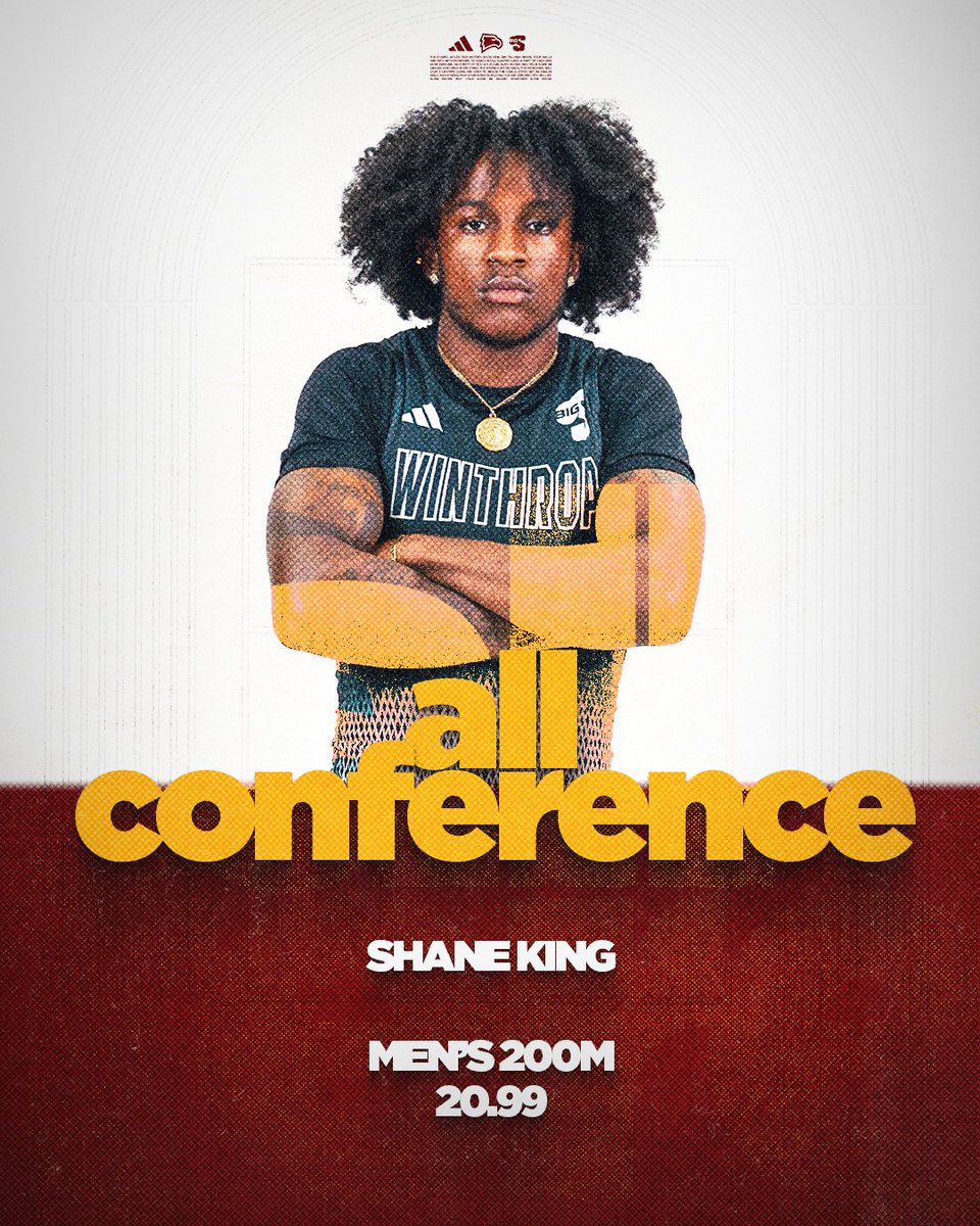 WinthropTrackXC's tweet photo. ALL CONFERENCE 🦅

Shane took third in the 200m with a time of 20.99!

#ROCKtheHILL | #BigSouthTF https://t.co/r1w4SmWzN8