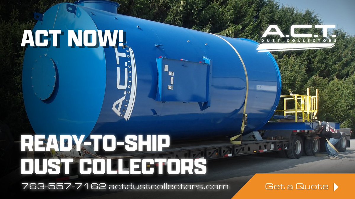 ACTDustCollect's tweet photo. Need it fast? Get it Fast! A.C.T. is US built and shipped from Minnesota. Check out our READY TO SHIP Collectors: https://t.co/6QMyvHRRem #Manufacturing #MadeinUSA #DustCollector https://t.co/DPbZCQ8Lng