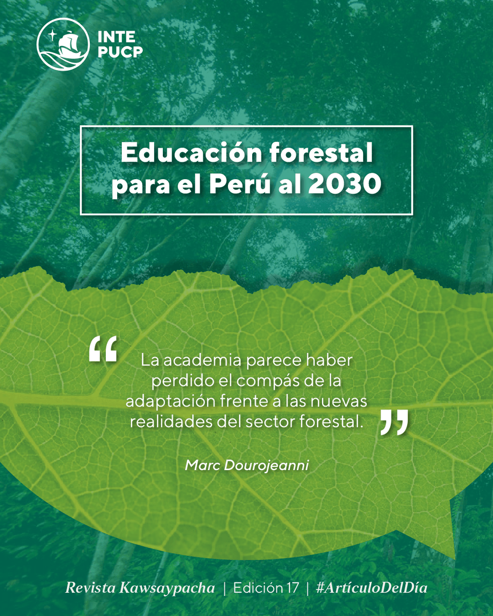 intepucp's tweet photo. Revista #Kawsaypacha | ¿Cómo debería transformarse la educación forestal frente a los desafíos ambientales del siglo XXI? 🌱🌎

📖 Lee el artículo completo: https://t.co/OmK2IWS2vA https://t.co/3rNvgdt2kV