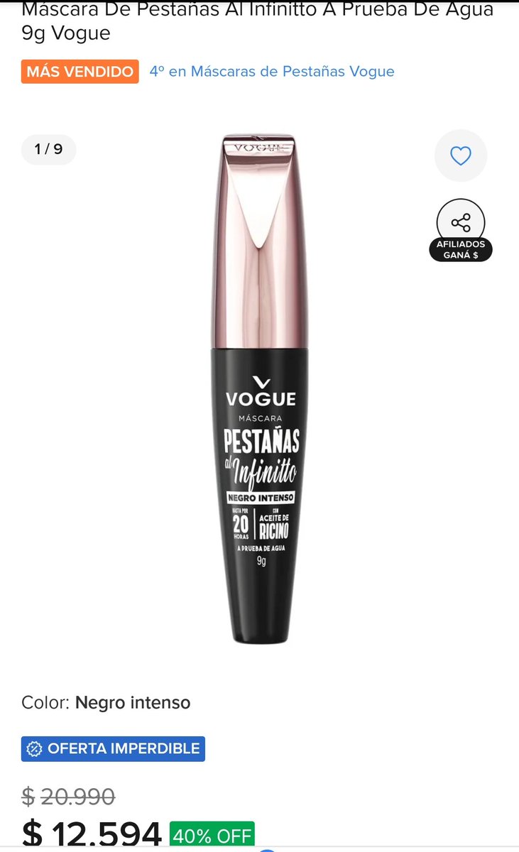 PromoManiaAr's tweet photo. MÁSCARA DE PESTAÑAS VOGUE 👁️

$12.594 - 40% OFF 🚀

Link https://t.co/oM4zyMoVy5 https://t.co/m6Iq7PWgAJ