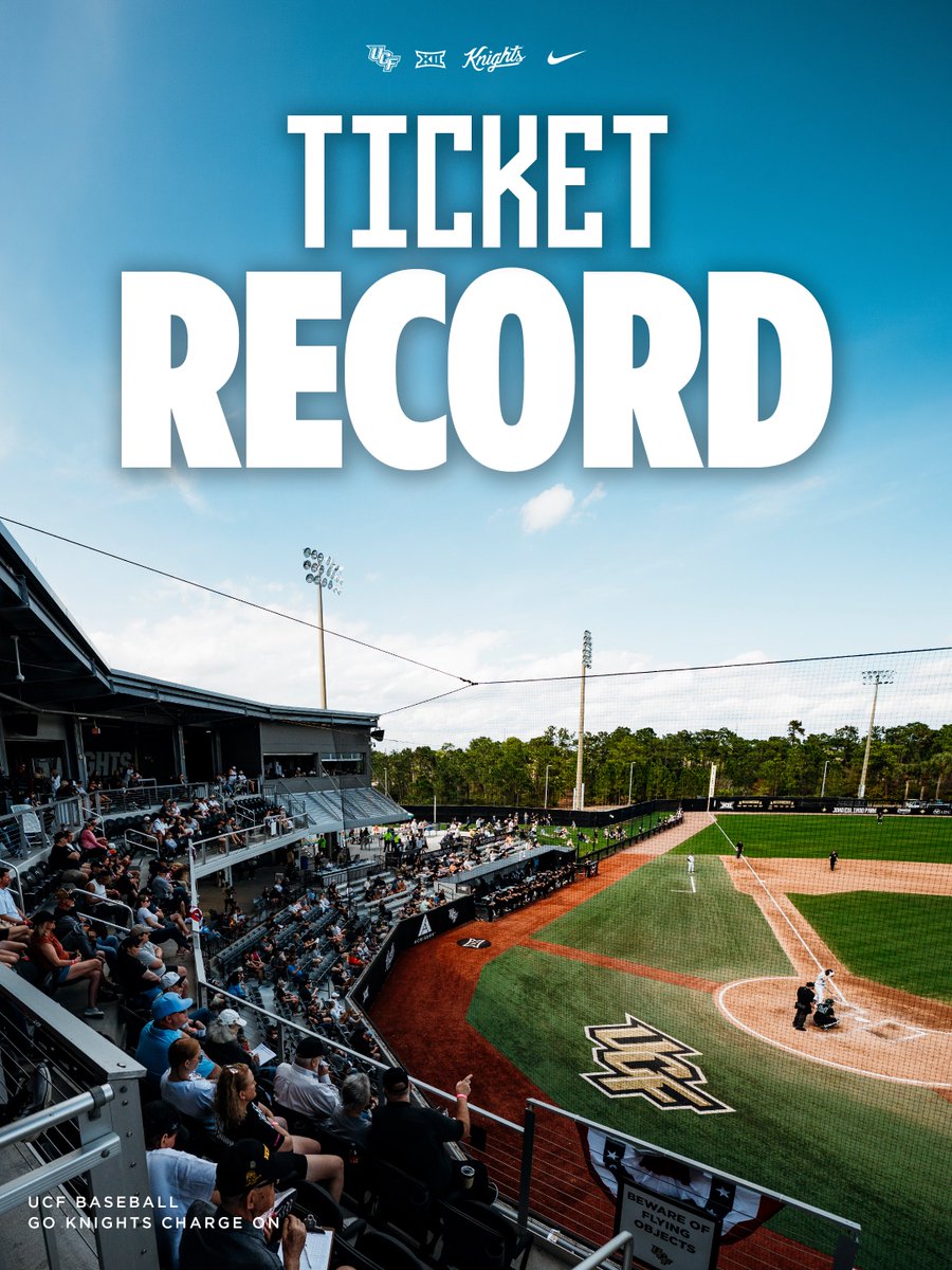 UCF_Baseball's tweet photo. Thank you, Knight Nation! 🫶

Your support all season at John Euliano Park helped us break the single-season ticket-revenue record 

https://t.co/Uqj9ffWrWX https://t.co/synuXiQrGl