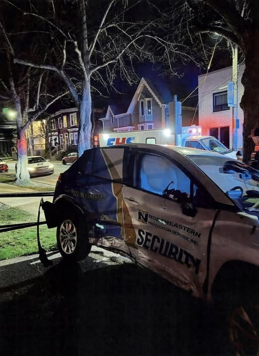 NortheasternPro's tweet photo. Road safety week is important for everyone to observe. Recently one of our marked patrol cars was involved in a serious accident with another vehicle driving the wrong way on a one-way street. Please drive responsibly, let's take care of each other. #roadsafety #protectionpartner https://t.co/oBz6BaHabU