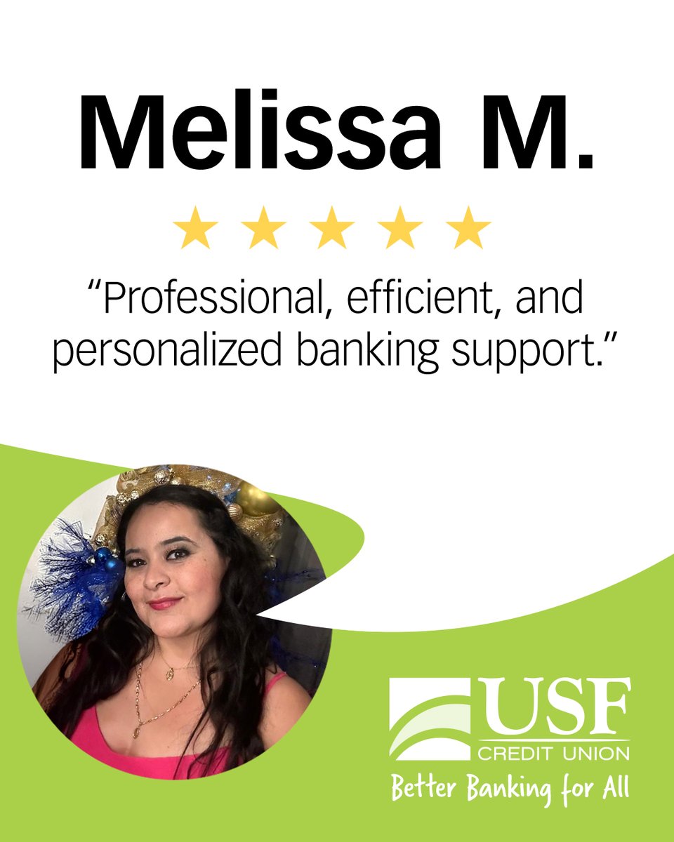 usffcu's tweet photo. At USF CU, every member experience matters.

Shoutout to Dianexys &amp; Krista for delivering the personalized service behind Better Banking for All!

Read Melissa’s story: https://t.co/LkKIZ9JDBb https://t.co/qkfb7PMS5f