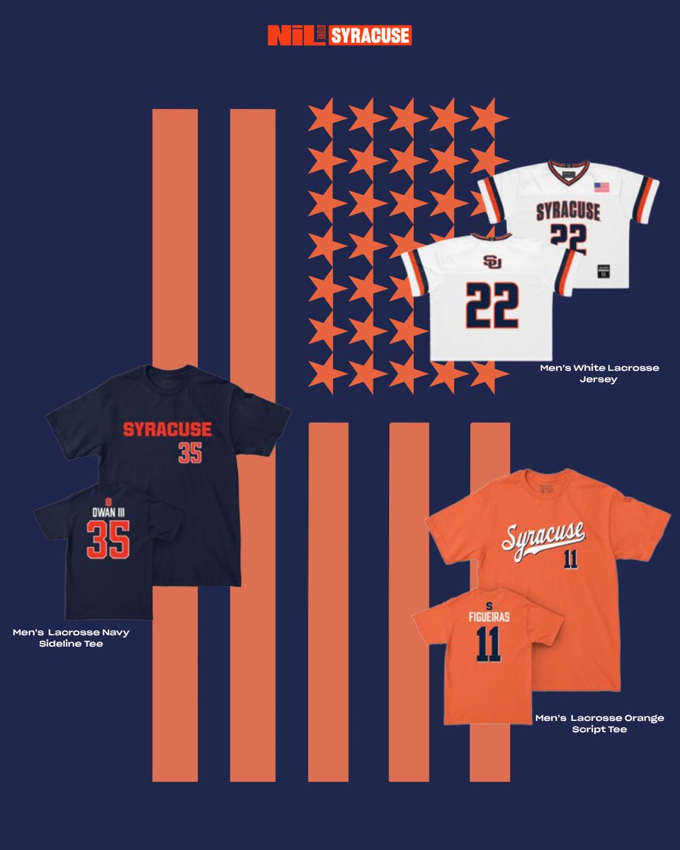 CuseNILStore's tweet photo. Nothing but the best in Orange🍊

Joey Spallina (1st team), Billy Dwan III and Riley Figueiras (HM) received All-American recognition following impressive Senior seasons for the Orange. 

#nilstore #syracuselacrosse #orangenation https://t.co/qQOf73jSLn