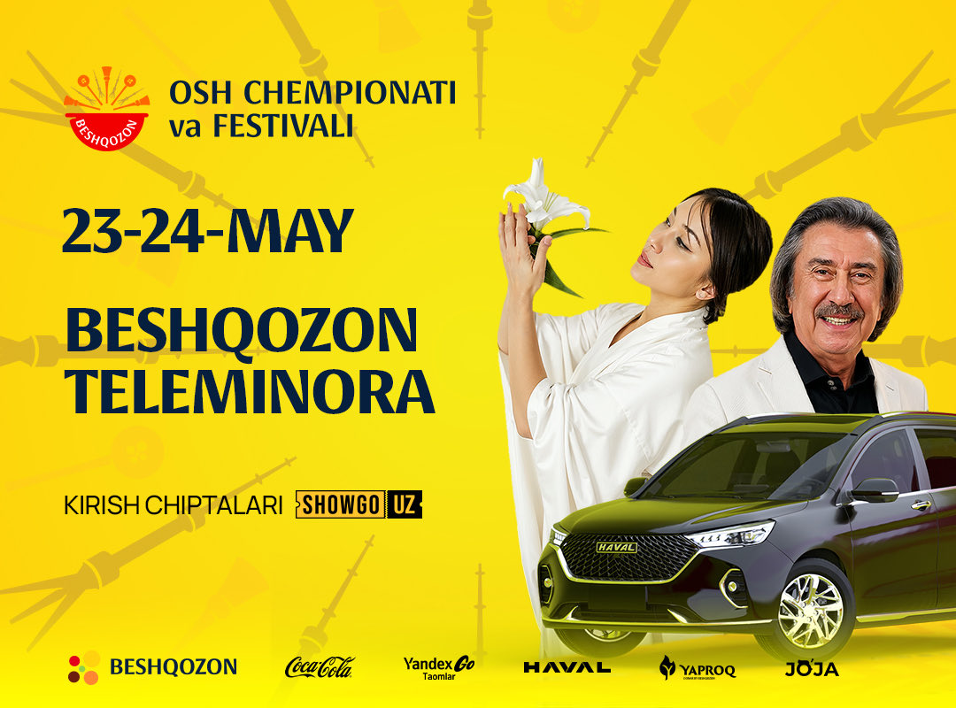 kometauz's tweet photo. 23-24 май Beshqozon Teleminora филиали ёнида Ош фестивали ва чемпионати ўтказяпмиз. 

Севара Назархон, Ялла келади, миллий ўйинлар, кўп совғали активациялар бўлади. 

Шу твитни репост қилганлар ўртасида 2 кунга ўтадиган 50 мингли 50 та билетни тарқатамиз. 

Репост қадрланади-да) https://t.co/aGu1IOA2tq