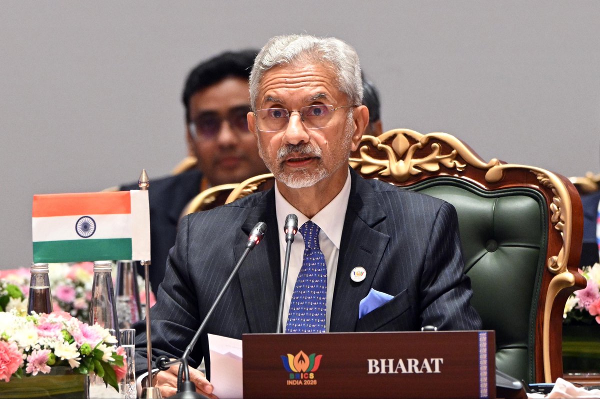 DIRCO_ZA's tweet photo. LISTEN | Welcome remarks by Hon Dr Subrahmanyam Jaishankar, Minister of External Affairs of the Republic of India at the commencement of the BRICS Foreign Ministers’ Meeting being held from 13-15 May 2026, in New Delhi, India, 14/05/2026
https://t.co/vEvTw8qy7I
#SAatBRICS https://t.co/ZRGAIwKrZ9