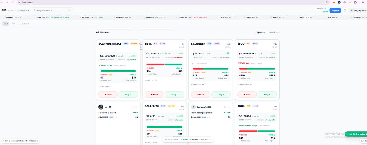 Md37433335's tweet photo. FUD Markets is turning crypto calls into transparent onchain markets. Open positions on any token, share convictions publicly, and let the community follow or fade in real time. Built on
@FUDmarkets
⚡ powered by
@GenLayer 
trade the FUD 👉https://t.co/54OJAH5OIa https://t.co/hs26RL4Vi9