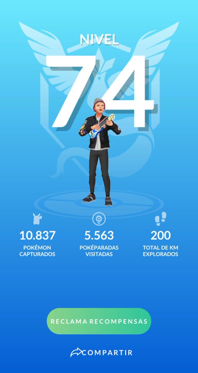DavidInTheGame's tweet photo. Por fin nivel 74. ¿Creen que suba al 76 en éste año cuando piden 300 km para eso? 😅 #PokémonGo https://t.co/Ds5mTlRtPC