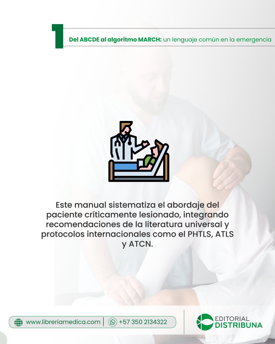 distribuna's tweet photo. ¿Sabías que la cinemática del trauma permite anticipar hasta el 95% de las lesiones antes de la evaluación física? 
Descubre este y otros interesantes temas en el Manual del Curso de Enfermería en Trauma de la SPT.
¿Quieres adquirirlo? Entra en https://t.co/Hjp7GvCrGr
#Distribuna https://t.co/P2OrYCid07