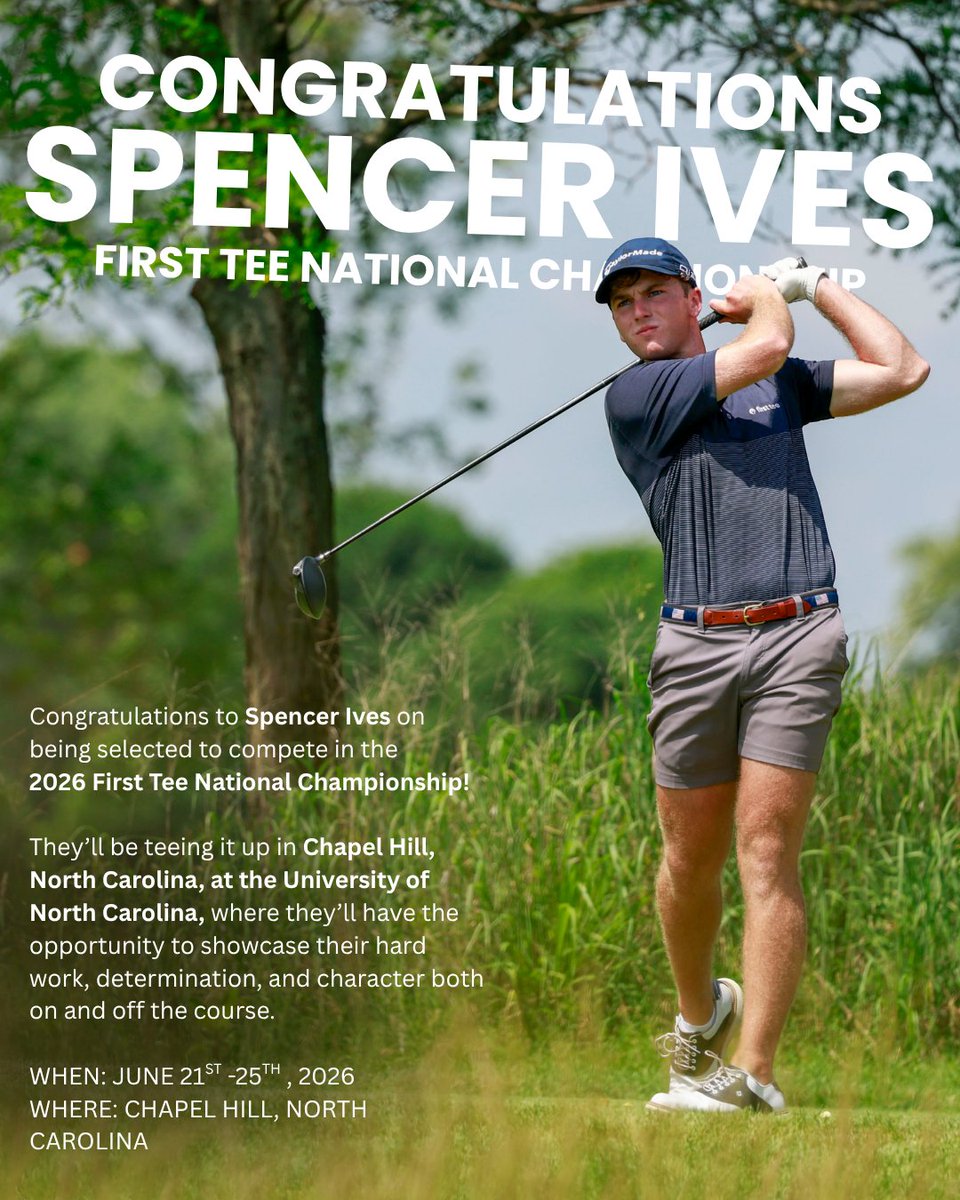 FirstTeeNaples's tweet photo. ⛳️ Congratulations to Spencer Ives on being selected for the 2026 First Tee National Championship!

We’re proud to see Spencer represent First Tee – Naples/Collier in Chapel Hill this June. 💙

#FirstTee #NationalChampionship #BuildingGameChangers https://t.co/OaQgTreSGu
