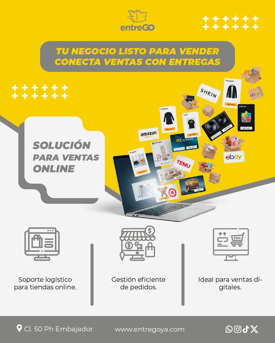 entregoya's tweet photo. 🛒 Más ventas necesitan mejor logística.
Con e-Commerce, tus pedidos llegan rápido y seguros. 📦🚚
#eCommerce #Logística #EntreGO #VentasOnline https://t.co/WuPtwSKwtL