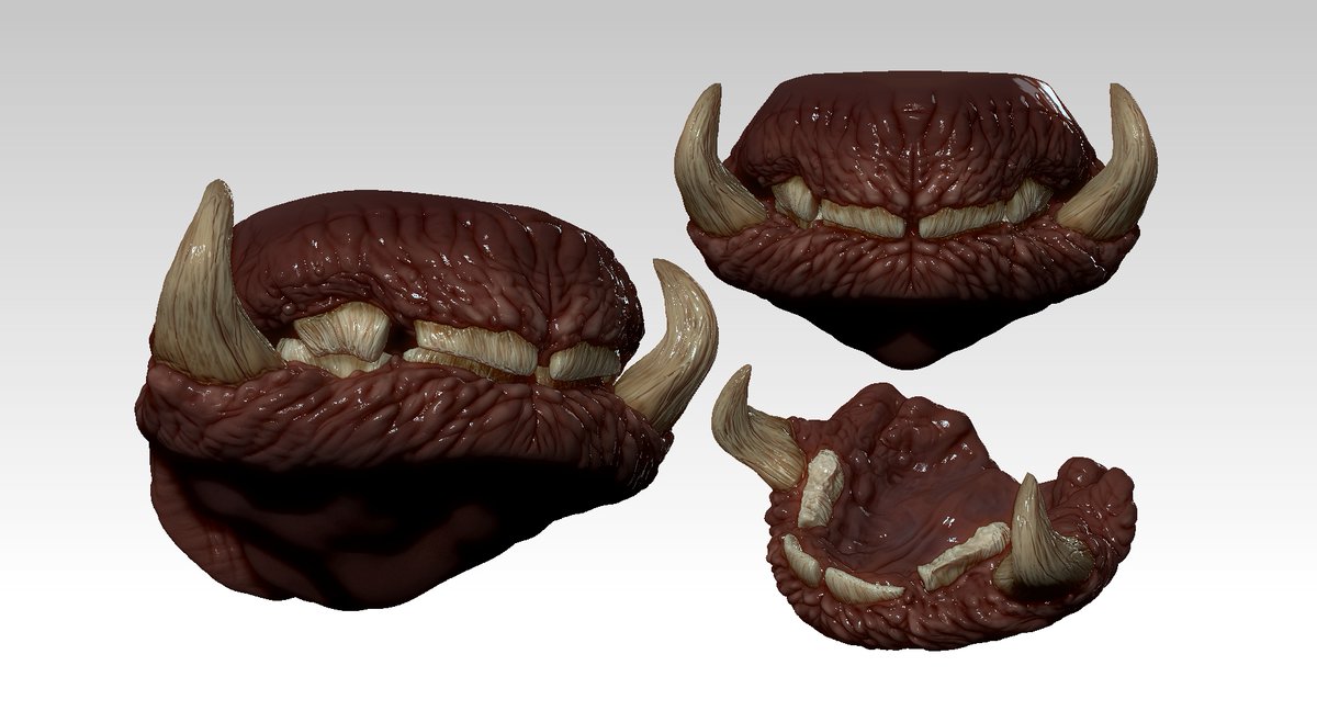 hellbrush's tweet photo. I added a mouth to the character. This will make it look more lifelike and interesting.

I’m currently open to job offers as a 3D artist or lead artist. #3dartist #creatureartist #artlead #characterartist #opentowork #zbrush https://t.co/sjBlNGmR3I