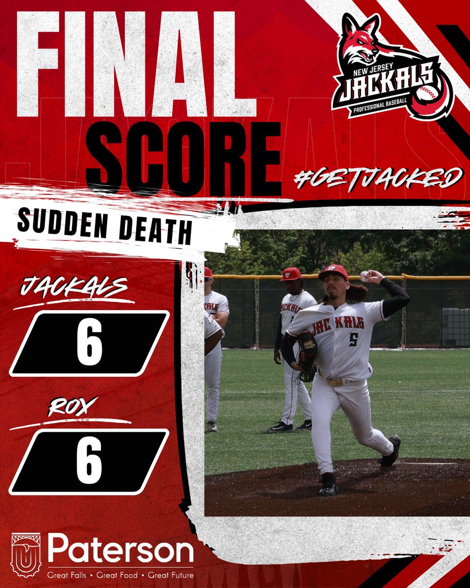 JackalsBaseball's tweet photo. ๐ข Jackals WIN in Sudden Death Extra Innings! ๐ฎ
Jackals take the rubber game of the series against Brockton Rox.ย
_____
#jackals #getjacked #paterson https://t.co/IxAvjCIiLA