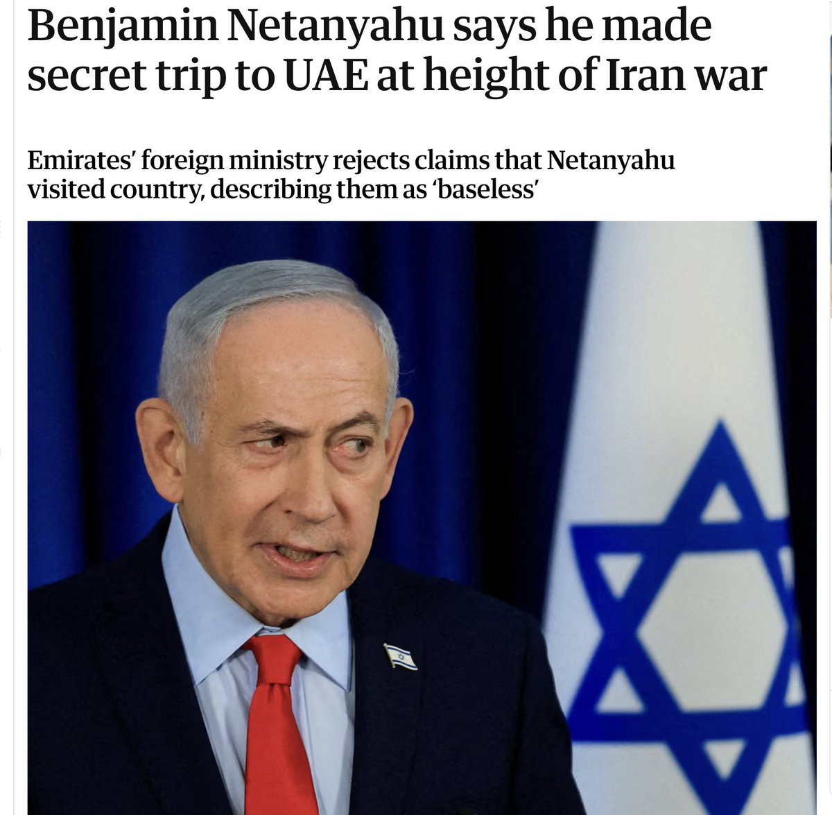 temoris's tweet photo. Este miércoles, Netanyahu reveló que, durante la guerra contra Irán, visitó secretamente Emiratos Árabes Unidos (EAU: Abu Dhabi, Dubái y otros), que calladito, recibió armas y soldados israelíes.

EAU lo niega porque, ante el mundo islámico, el pecado de aceptar fuerzas de Israel para que ataquen a un país musulmán es todavía mayor que el tener bases de EEUU.

Pero ya lo conocen bien:

EAU fue el primer país del Golfo Pérsico que traicionó la causa palestina al abrir con Jared Kushner y Trump los Acuerdos de Abraham, destinados a aislar y olvidar el tema palestino (el ataque del 7 de Octubre fue la respuesta a esa maniobra).

EAU anunció que construirá el primer campo de concentración tecnofeudal en Gaza, para complacer a Trump y a Israel encerrando palestinos bajo autoritario control biométrico.

EAU financia todo tipo de iniciativas sionistas y antipalestinas.

Por cierto, trivia: ¿recuerdan quién es el diputado mexicano de izquierdas que en 2025, metido en escándalos por sus viajes en clase de lujo, fue a Palestina en "misión" (nunca dijo para qué sirvió) y que no pagaba él su vuelo, sino Emiratos Árabes Unidos “en reconocimiento de la solidaridad” que el diputado había mostrado con la causa palestina?

Quiso vernos la cara de tontos porque si son "árabes", cree que pensamos, son pro-palestinos: entre árabes y musulmanes los denuncian como traidores.

Solo que EAU no reconoce solidaridades con la causa palestina, todo lo contrario, las combate.

Según contó en varios tweets, el diputado pasó todo el día 24 de octubre en Dubái: tuvo reuniones con miembros del gobierno dictatorial de EAU, como Amna Alí Al Adidi (en la imagen), del Consejo Nacional Federal, y una llamada con su presidente, Saqr Ghobash, y compartió sus fotos en un BMW serie 7. No puede evitar eso del lujo. 

Luego publicó videos con lágrimas en los ojos por el sufrimiento palestino.