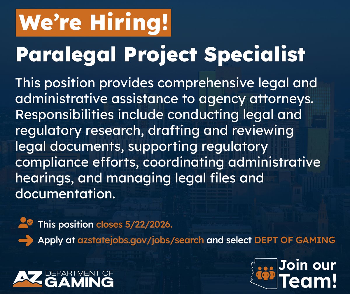 Arizona Department of Gaming tweet media