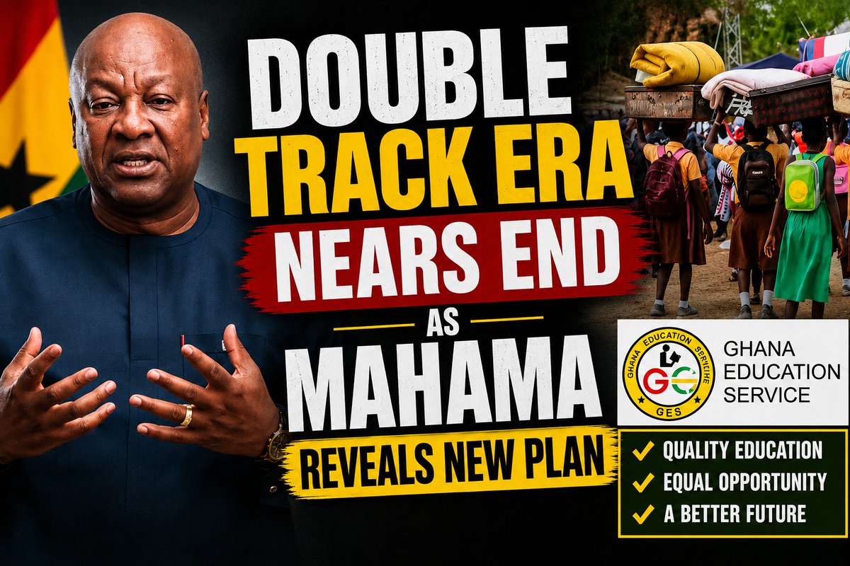Joy997FM's tweet photo. Double Track Era Nears End as Mahama Reveals New Plan

Watch here: https://t.co/xvGOQ7CuOF

#JoyNews #GhanaNews #Joy997FM #Ghana #DoubleTrack #Mahama https://t.co/zqW9L1GDAB