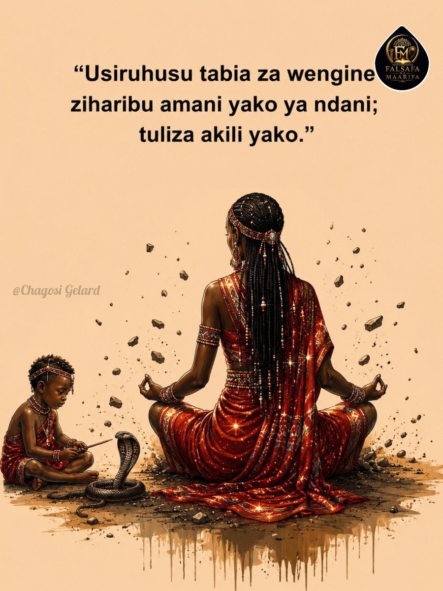 AllenJerry98's tweet photo. Watu hawawezi kuingia ndani ya nafsi yako bila ruhusa yako. Matendo yao ni sehemu ya tabia zao, lakini mwitikio wako ni sehemu ya hekima yako. Ukiruhusu kila neno na kila tabia ya wengine kutawala hisia zako, utawapa mamlaka juu ya utulivu wako. https://t.co/oNOHoSrnDS