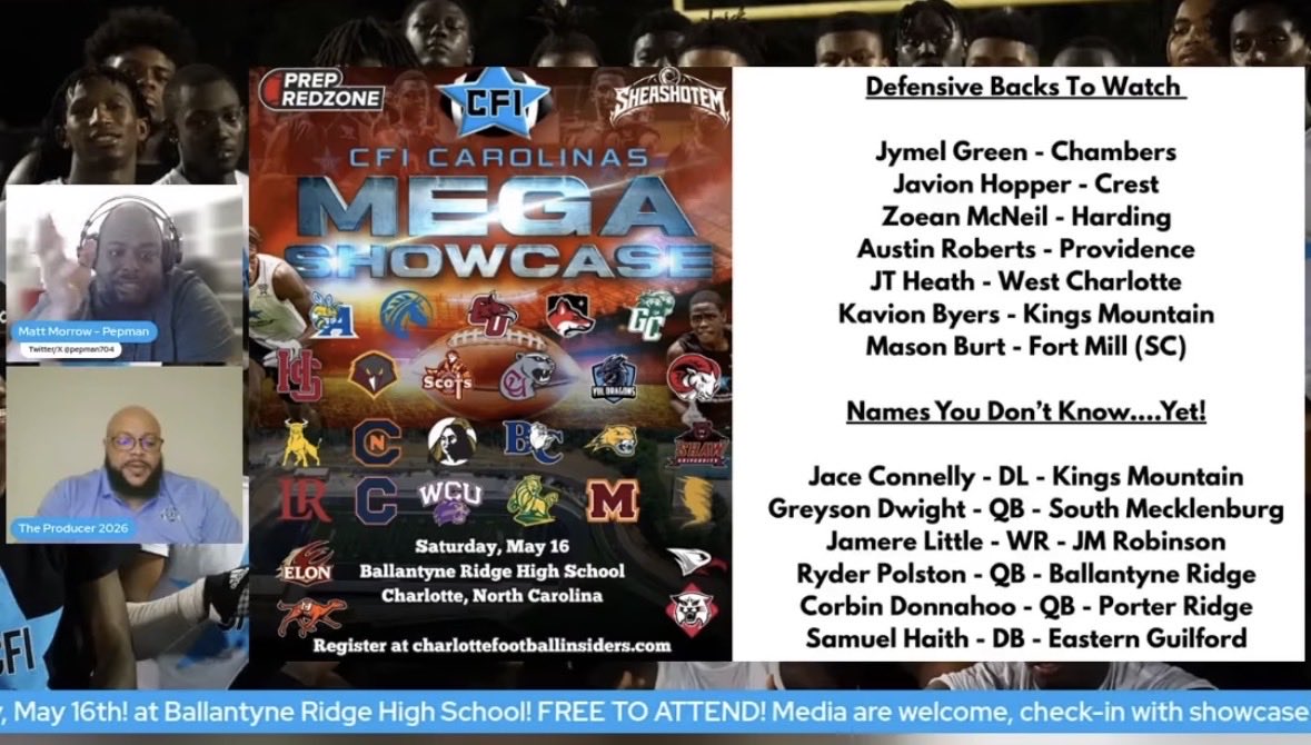 GreysonDwight's tweet photo. Thank you @pepman704 for the mention. Really appreciate everything you do to help.
@CoachJEvans12 @SM_FBRecruiting @SouthMeckSabres @PlayBookAthlete @QBC_Charlotte https://t.co/w8ih8ZZny9