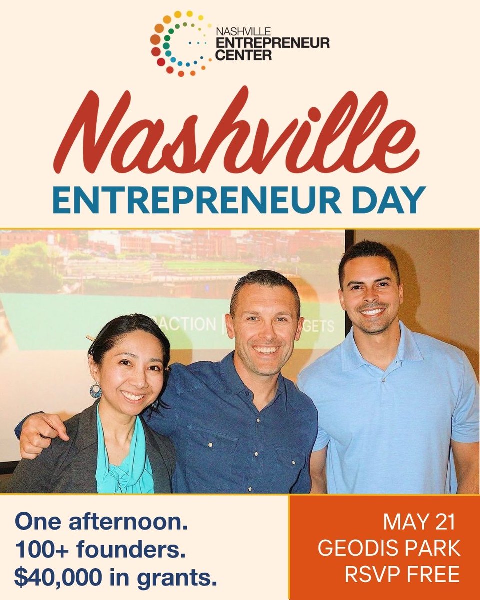jimmyloweryjr's tweet photo. Exciting news - I'll be pitching @SimploraAI at Nashville Entrepreneur Day!

10 of us will be competing for a share of $40K in non-dilutive funding.

There will also be 100+ founders showcasing their startups on the concourse.

It's free and open to everyone. I'd love to see you there. Link in comments.

Thanks again to the @entrecenter for the support!