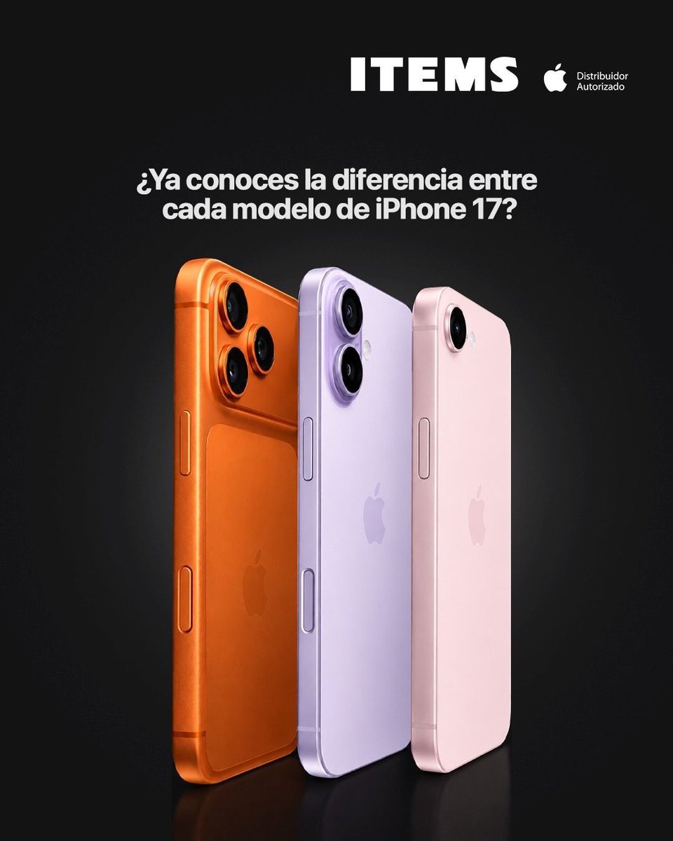 itemsgt's tweet photo. Descubre qué hace único a cada modelo de iPhone 17  y elige el que va contigo.
Tres formas de experimentar lo mejor.✨📱
¡Contáctanos!

#apple #ITEMS #Guatemala #iPadPro #MacBookM3 #iMacM3 #MacBookAirM2 #serviciotecnico #iPad #iphone15 #Macmini #AirPods #reparación https://t.co/oAfDiH1CEU