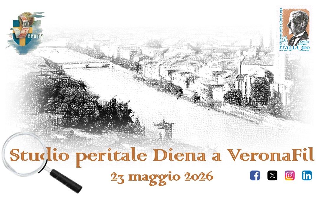 EnzoDienasrl's tweet photo. Lo Studio Peritale Filatelico #Diena sarà presente alla 142° Edizione di #Veronafil
https://t.co/TFdgEae97p
#philately #stamp #sello #timbre #briefmarken #italy #italia #filatelia #philatelie #francobollo #raffaelediena #enzodiena #postalhistory #verona #veronafil2026 #collect https://t.co/OYCcvjIDzz