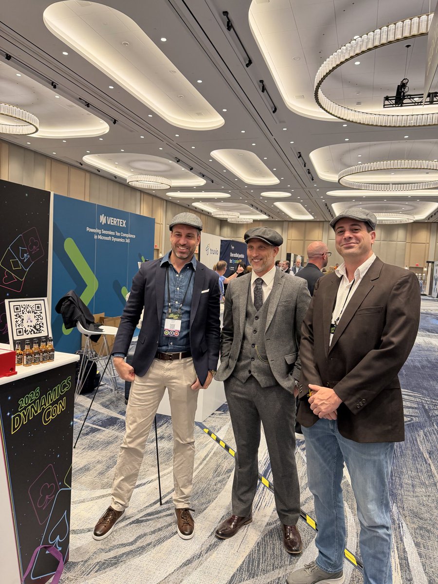 NMBSolutions's tweet photo. Day 3 at #DynamicsCon and the gang is growing 🎩

The Peaky Blinders vibes are strong at Booth 220. Great conversations, great people, and plenty of supply chain talk happening all day long. Stop by and join the gang. 

#maspartners #dynamics #msdynamics #d365 https://t.co/VfH0dXjjYM