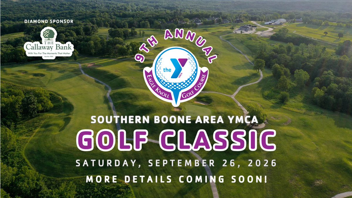 sb_ymca's tweet photo. Save the date! 🏌️⛳️
The 9th Annual Southern Boone Area YMCA Golf Classic at Eagle Knoll Golf Course is on Saturday, September 26, 2026!
More details, registration info, and sponsorship opportunities coming soon — stay tuned 👀 https://t.co/g05ULprZw5