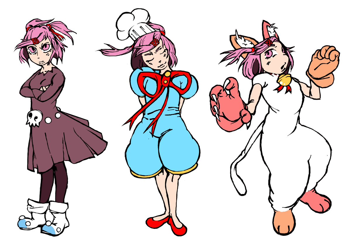 pazazlle's tweet photo. natsuki in silly design clothes https://t.co/jSgJb4cTh6