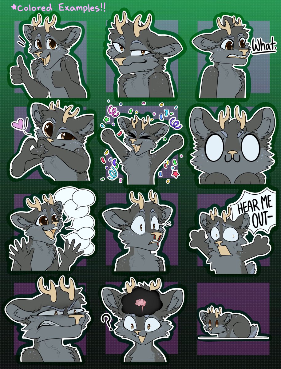 kozke_'s tweet photo. Deer sticker packs 7-9 are out!! 12 sticker files for $6.85 each (per pack) 🦌🤭
Toggleable antlers in each file!

⭐️one person who reposts this can have any free sticker pack from my shop of their choosing!!

#furry #furrybase #deerfurry #furrydeer https://t.co/JGKYSurvq2