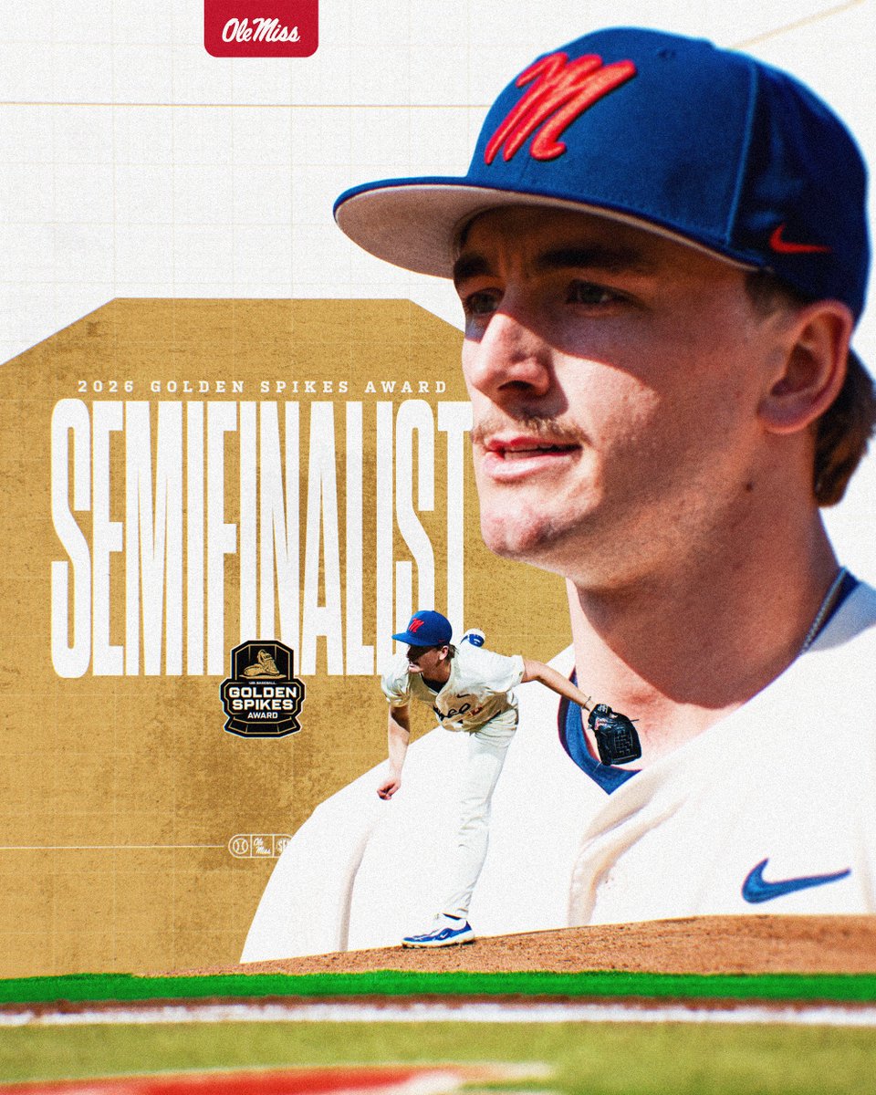 OleMissBSB's tweet photo. Good as 𝐆𝐎𝐋𝐃. 

Cade Townsend has been named a @USAGoldenSpikes  semifinalist! Fan voting begins now through June 9th. 

Vote: https://t.co/UyVYBHJ2Mt https://t.co/F9JTLwja4H
