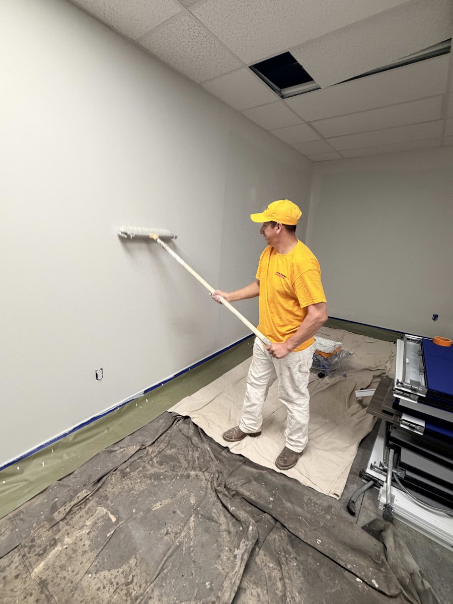 CertaProMontana's tweet photo. Tackling big spaces indoors while the spring weather keeps us on our toes! Our team ensures every corner shines bright for our clients. Painting Happy with CertaPro Painters! 🖌️🏢✨ #CommercialPainters #InteriorPainting #ProfessionalPainters  https://t.co/XHhI1wjCnC https://t.co/K3tpd9JDk3