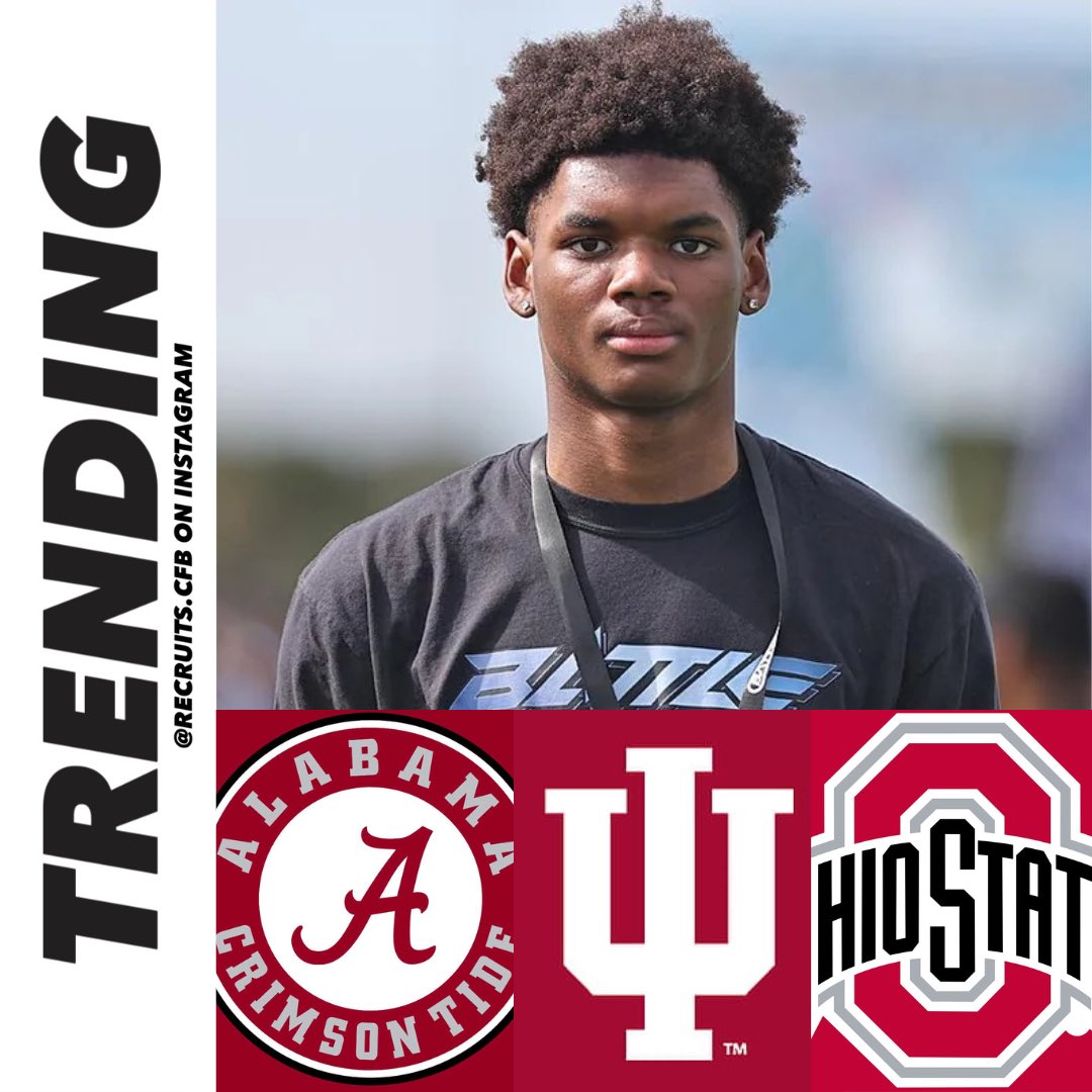 recruits_cfb's tweet photo. TRENDING: 5 ⭐️ WR Monshun Sales has been crystal balled to Indiana! 

The electric athlete out of Indianapolis is ranked as the No. 1 WR in the country and is the No. 7 player overall in the nation. 

Alabama was thought to be the leader here for a very long time, however Cignetti and the Hoosiers recently hosted him for a visit, and it seems like they’ve jumped into the best position to land the 6’5 wideout. 

Texas and Ohio State are also contenders that will probably get official visits. Thoughts?

📸: @rivalsdotcom