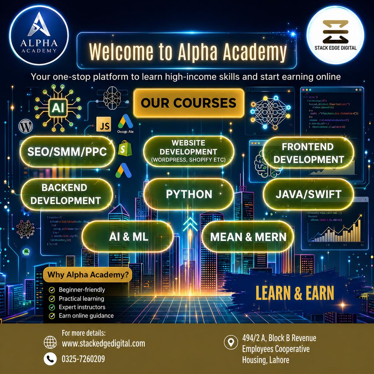 Alphaacedemy's tweet photo. 🚀 Learn high-income digital skills with Alpha Academy!
Courses include:
💻 Web Development
🤖 AI &amp; ML
🐍 Python
📈 SEO/SMM/PPC
⚡ Frontend &amp; Backend Development
🌐 MEAN &amp; MERN Stack
📞 0325-7260209
🌐 https://t.co/XtUSJPwbUJ 
#AlphaAcademy #LearnAndEarn #Python #WebDevelopment https://t.co/ytEahqq1K8