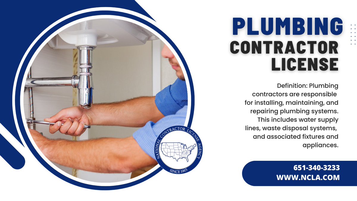 License_Agency's tweet photo. 🔧 #TradeThursday - Plumbing Contractors
From Qualified Individual support to licensing and compliance, NCLA helps you turn plumbing skills into real business growth.
📞 651‑340‑3233 | 📧 info@ncla.com
#NCLA #Plumbing #Contractors #Licensing #Construction https://t.co/eKZx4TI6Od
