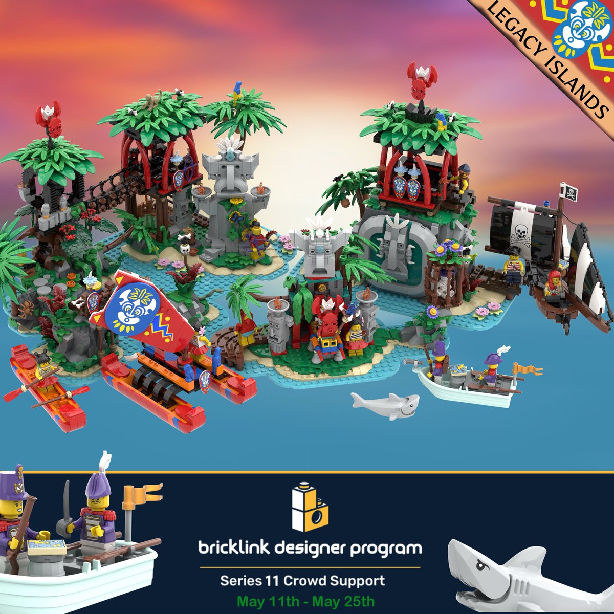 ekahsretsam's tweet photo. This is my first time posting here - I go by “7DeadlyBricks” on BrickLink and these are my LEGO Islanders themed designs for BDP Series 11! 🗿🏝️🏴‍☠️
Please check them out and vote/comment if you like them! ❤️🦜 https://t.co/pgg57C9nmo