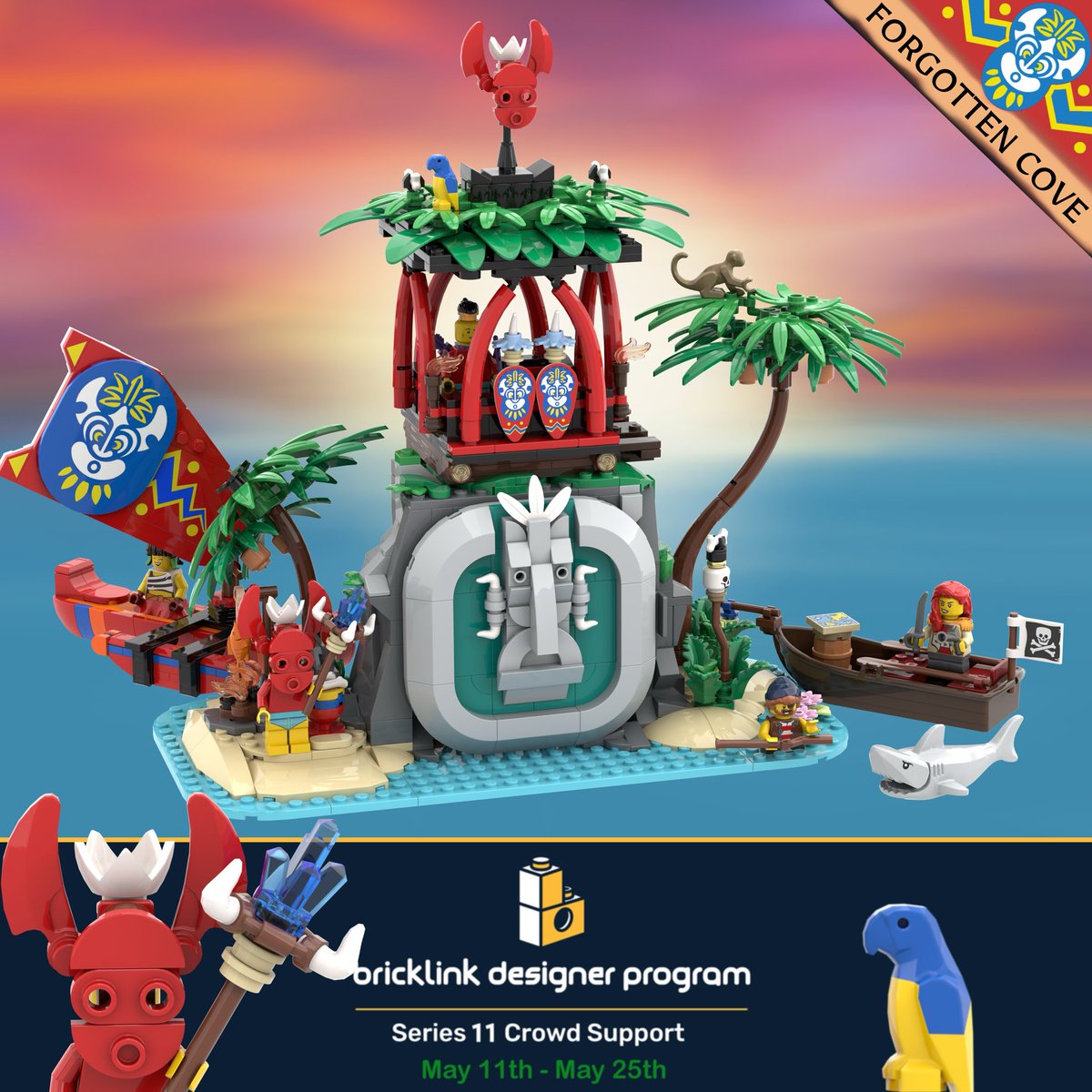 ekahsretsam's tweet photo. This is my first time posting here - I go by “7DeadlyBricks” on BrickLink and these are my LEGO Islanders themed designs for BDP Series 11! 🗿🏝️🏴‍☠️
Please check them out and vote/comment if you like them! ❤️🦜 https://t.co/pgg57C9nmo