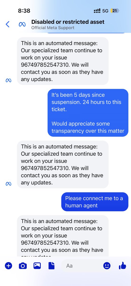 Lawyerwhosquats's tweet photo. It’s been 11 days and no updates on this. I don’t know how many 24 hours the support team has to take.

@MetaNewsroom @Meta @instagram @mosseri @alexandr_wang https://t.co/WjLfuBS1H3