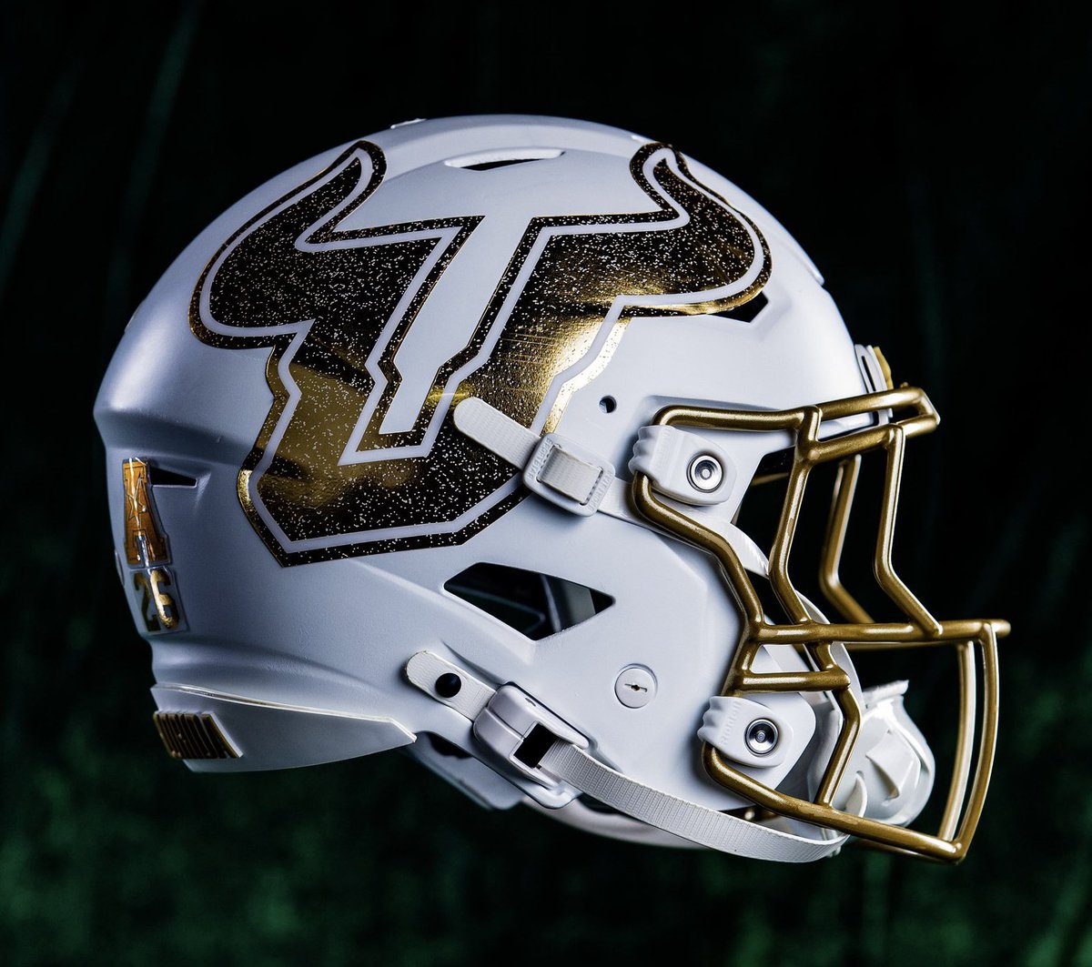 CFBKings's tweet photo. South Florida is bringing back their “Gold Standard” helmets this fall 🤘🔥 https://t.co/LO3df4H6Mm