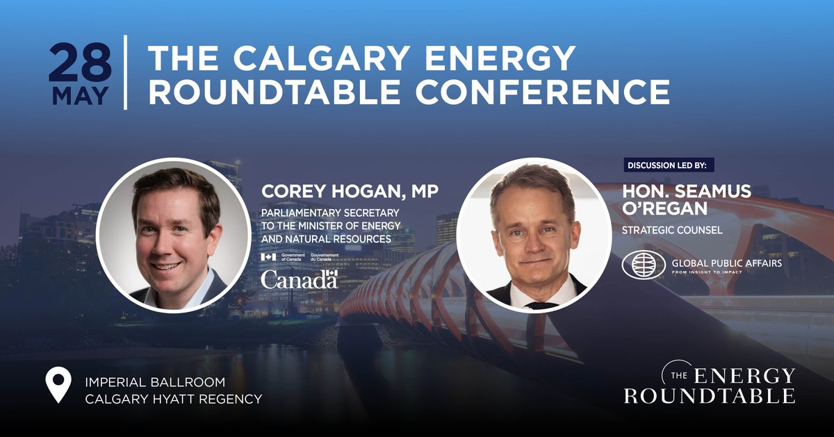 GPAinsights's tweet photo. On May 28, our team will be attending the @TheEnergyRT in Calgary, joining leaders across the energy, infrastructure, and public sectors to discuss the conference’s major theme: prosperity through diversification.

Our own @SeamusORegan will take part in the discussion, moderating a fireside chat with @coreyhoganyyc, Parliamentary Secretary to the Minister of Energy and Natural Resources.

We’re looking forward to connecting with partners, clients, and new faces. If you’ll be attending, be sure to connect with the team!